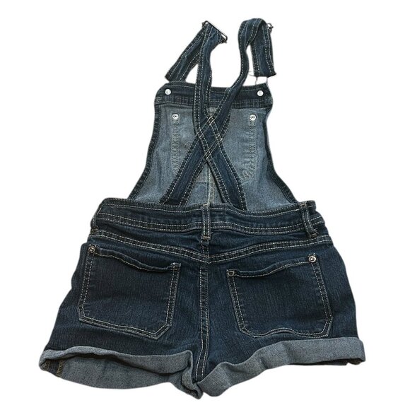 Vtg Jordache Kids Denim Bib Shortalls M(7/8) | Rainbow Sequin Pockets Embroidery - Picture 6 of 8